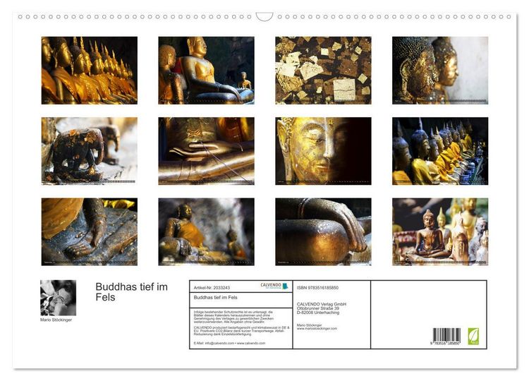 Produktbild: Buddhas tief im Fels (Wandkalender 2026 DIN A2 quer), CALVENDO Monatskalender
