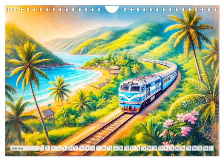 Produktbild: Faszination Eisenbahn - Lokomotiven und Landschaften der Welt (Wandkalender 2026 DIN A4 quer), CALVENDO Monatskalender