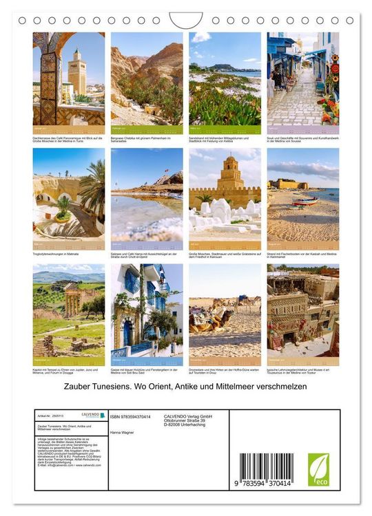 Produktbild: Zauber Tunesiens. Wo Orient, Antike und Mittelmeer verschmelzen (Wandkalender 2027 DIN A4 hoch), CALVENDO Monatskalender