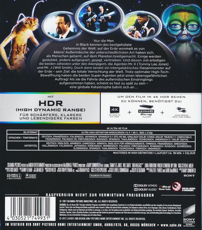 Produktbild: Men in Black (4K Ultra HD)