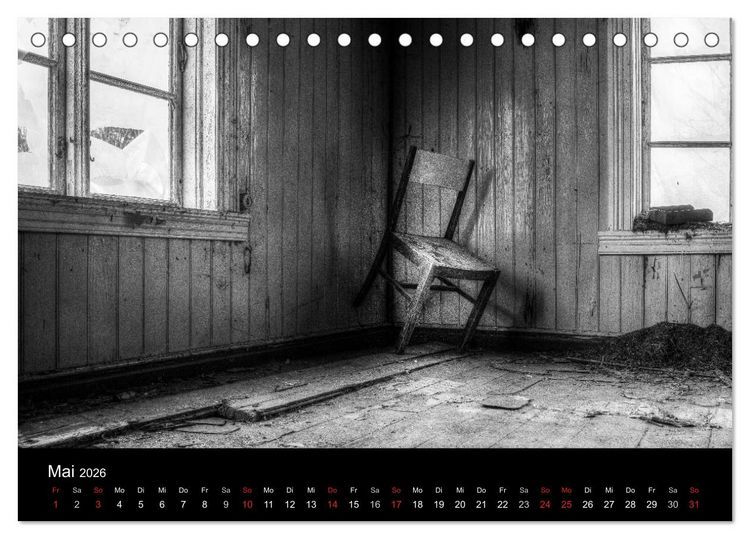 Produktbild: Objekte in schwarz weiss (Tischkalender 2026 DIN A5 quer), CALVENDO Monatskalender