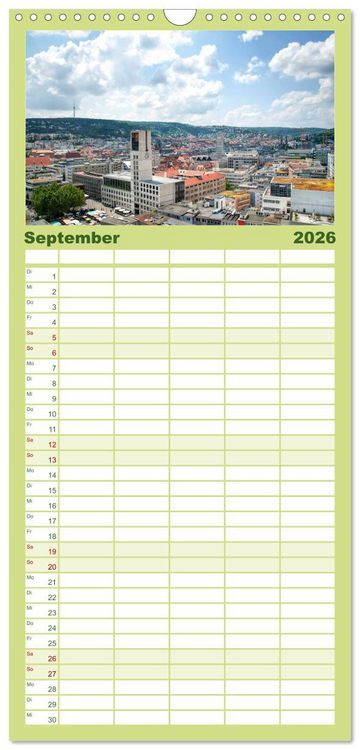 Produktbild: Familienplaner 2026 - stadtansichten stuttgart mit 5 Spalten (Wandkalender, 21 x 45 cm) CALVENDO
