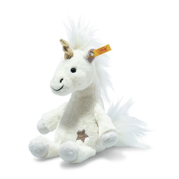 Produktbild: Steiff 067655 - Unica Schlenker-Einhorn, sitzend, wei&szlig;, Pl&uuml;sch, 20 cm