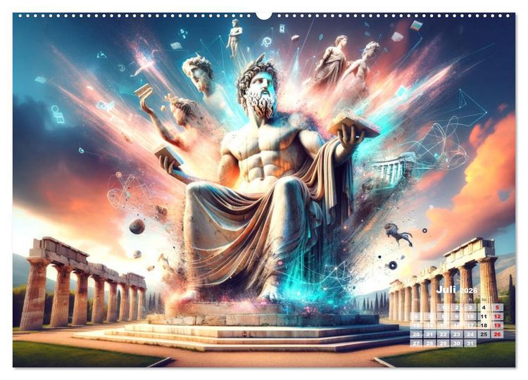 Produktbild: Weltwunder: Antike und neue: Visualisiert durch Moderne KI-Kunst (Wandkalender 2026 DIN A2 quer), CALVENDO Monatskalender
