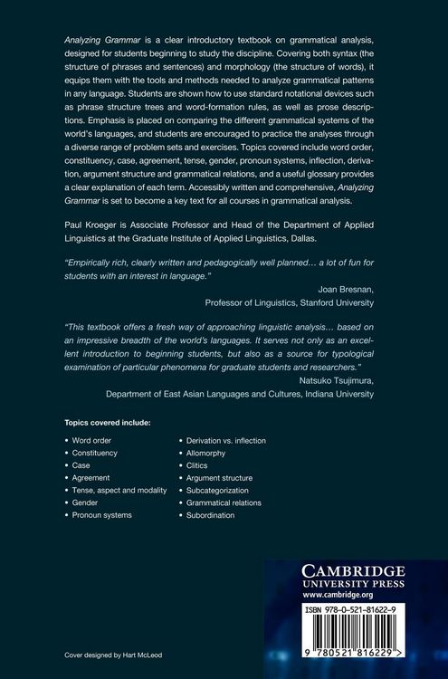 Produktbild: Analyzing Grammar