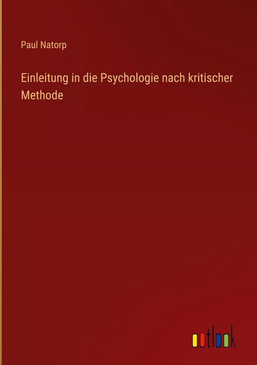 Produktbild: Einleitung in die Psychologie nach kritischer Methode