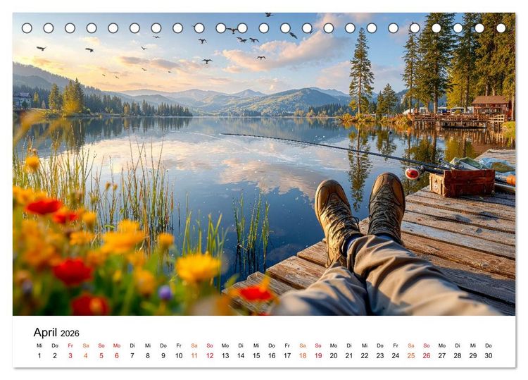Produktbild: Angeln mit Herz und Haken (Tischkalender 2026 DIN A5 quer), CALVENDO Monatskalender