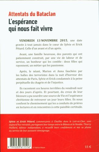 Produktbild: Attentats du Bataclan : l'esp&eacute;rance qui nous fait vivre