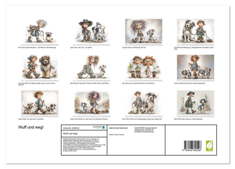 Produktbild: Wuff und weg! (Wandkalender 2026 DIN A3 quer), CALVENDO Monatskalender