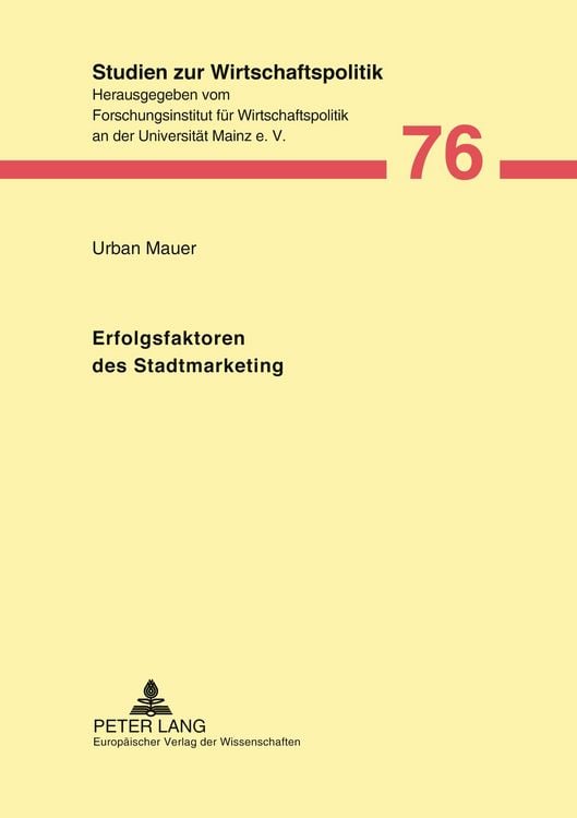 Produktbild: Erfolgsfaktoren des Stadtmarketing