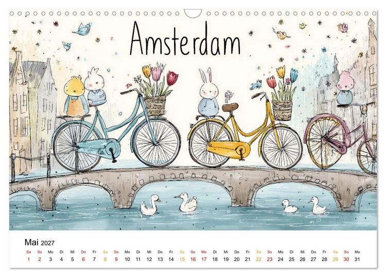 Produktbild: St&auml;dte - Weltreise in Bunt (Wandkalender 2027 DIN A3 quer), CALVENDO Monatskalender