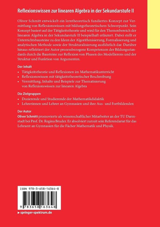 Produktbild: Reflexionswissen zur linearen Algebra in der Sekundarstufe II