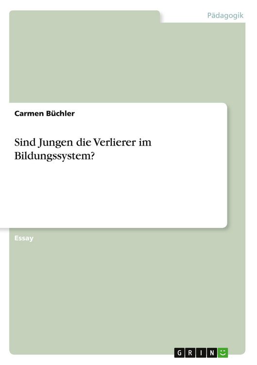 Produktbild: Sind Jungen die Verlierer im Bildungssystem?