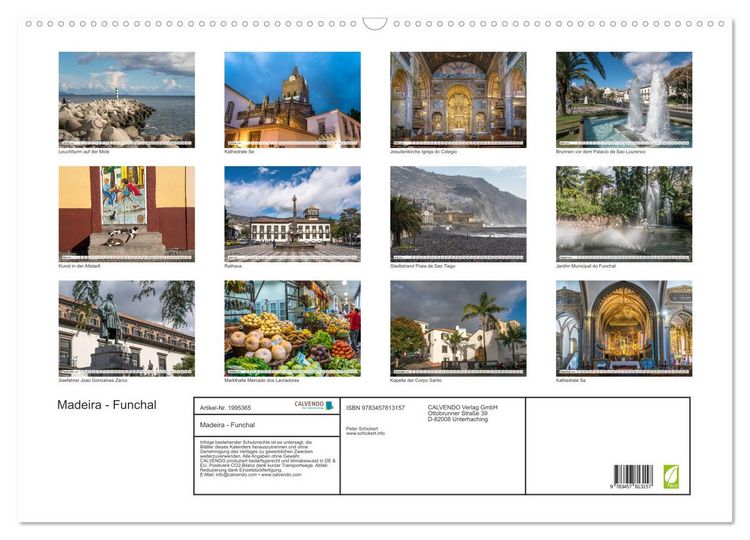Produktbild: Madeira - Funchal (Wandkalender 2026 DIN A2 quer), CALVENDO Monatskalender