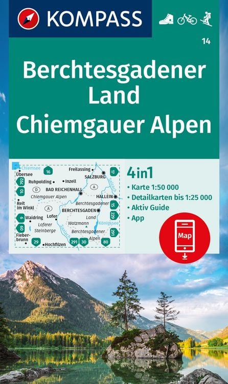 Produktbild: KOMPASS Wanderkarte 14 Berchtesgadener Land, Chiemgauer Alp