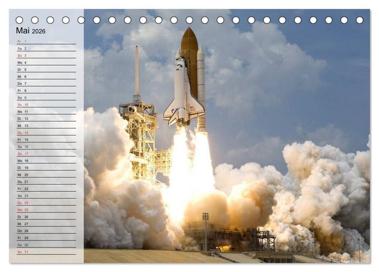 Produktbild: Missionen im Weltall (Tischkalender 2026 DIN A5 quer), CALVENDO Monatskalender