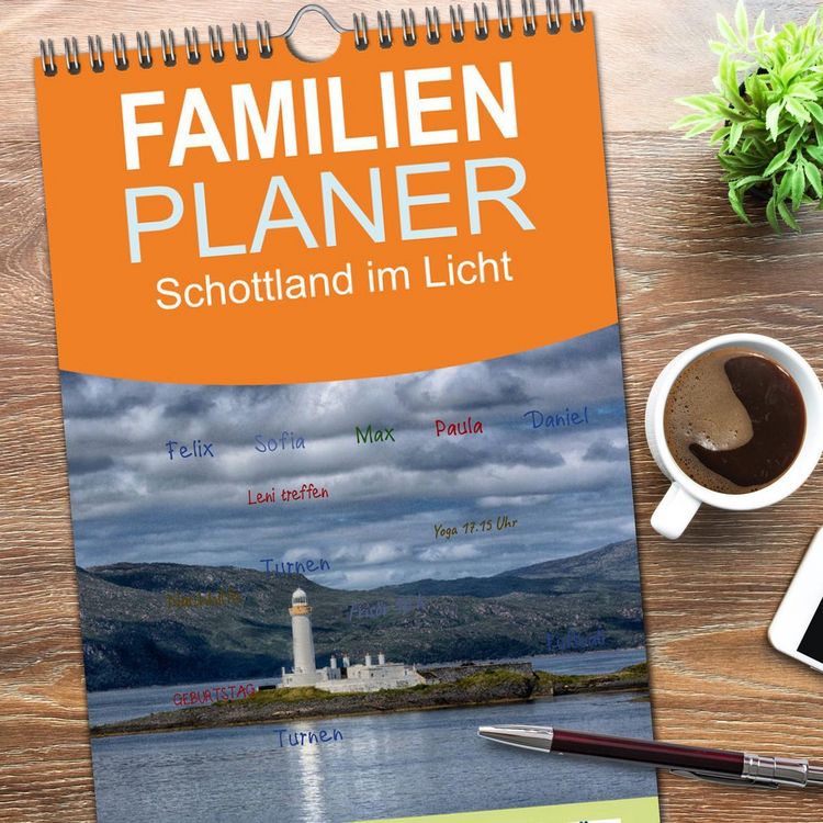 Produktbild: Familienplaner 2026 - Schottland im Licht mit 5 Spalten (Wandkalender, 21 x 45 cm) CALVENDO