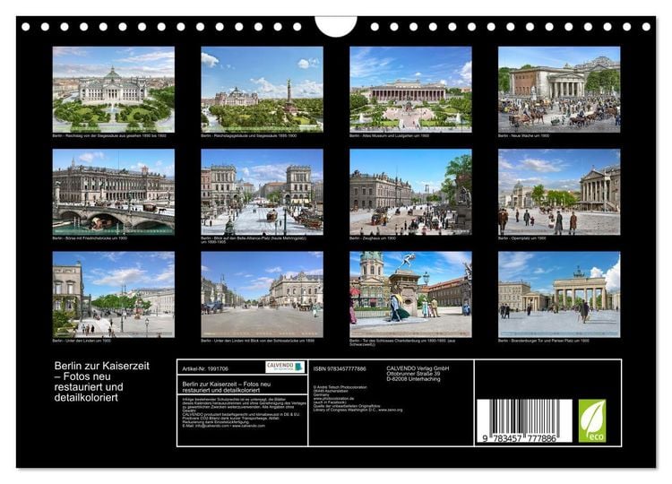 Produktbild: Berlin zur Kaiserzeit &ndash; Fotos neu restauriert und detailkoloriert (Wandkalender 2026 DIN A4 quer), CALVENDO Monatskalender