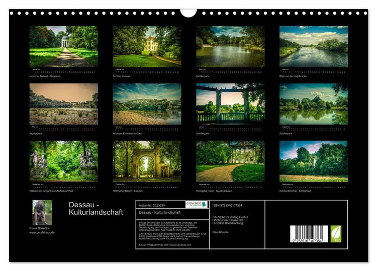 Produktbild: Dessau - Kulturlandschaft (Wandkalender 2026 DIN A3 quer), CALVENDO Monatskalender