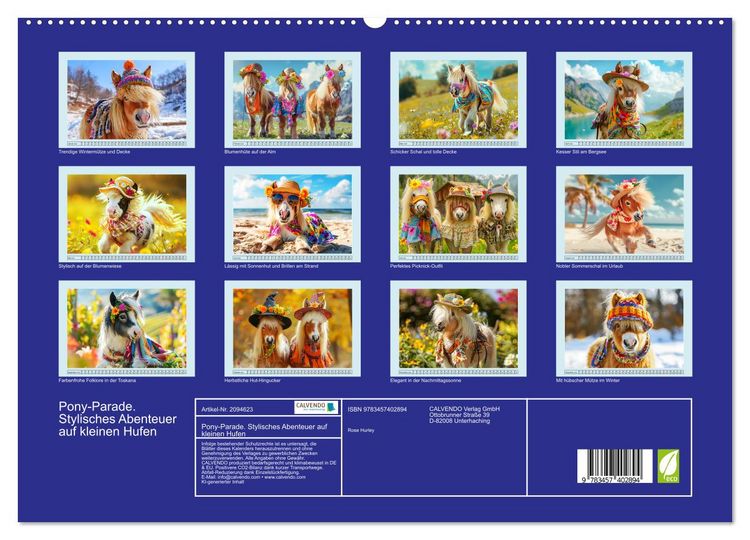 Produktbild: Pony-Parade. Stylisches Abenteuer auf kleinen Hufen (hochwertiger Premium Wandkalender 2026 DIN A2 quer), Kunstdruck in Hochglanz