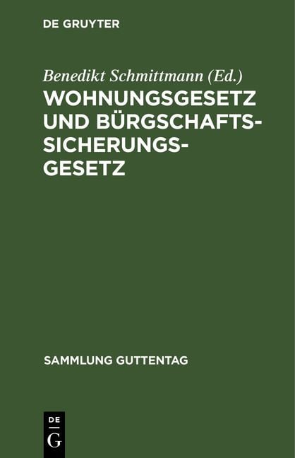 Produktbild: Wohnungsgesetz und B&uuml;rgschaftssicherungsgesetz