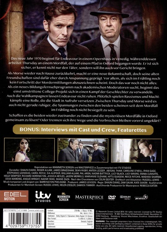 Produktbild: Der junge Inspektor Morse - Staffel 7 [2 DVDs]
