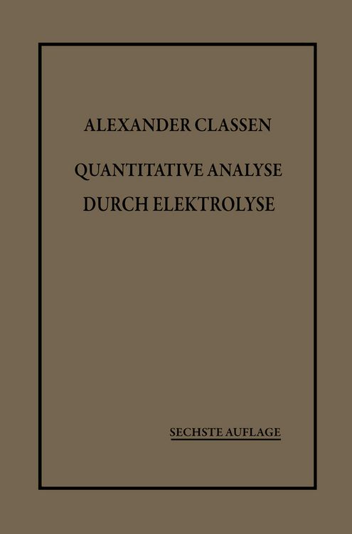 Produktbild: Quantitative Analyse durch Elektrolyse