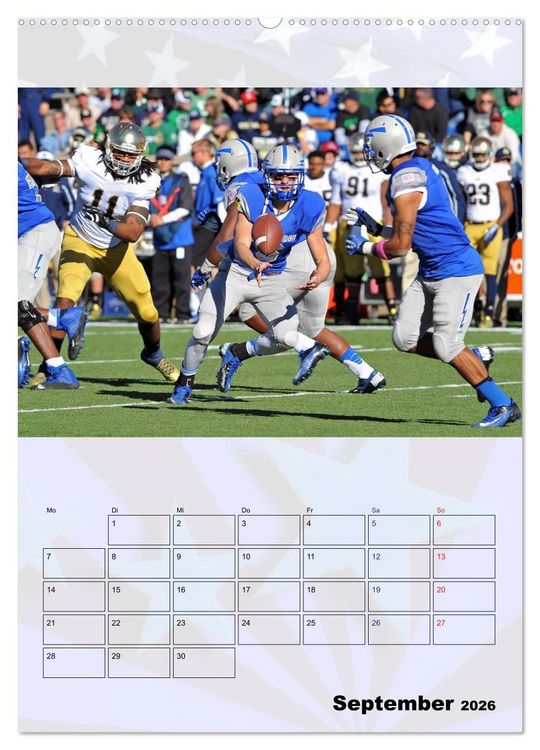 Produktbild: American Football - Kickoff (hochwertiger Premium Wandkalender 2026 DIN A2 hoch), Kunstdruck in Hochglanz