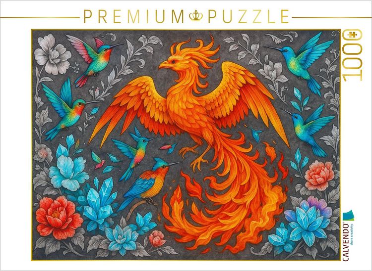 Produktbild: CALVENDO Puzzle Ph&ouml;nix und Kristallkolibris | 1000 Teile Lege-Gr&ouml;&szlig;e 64x48cm Foto-Puzzle f&uuml;r gl&uuml;ckliche Stunden