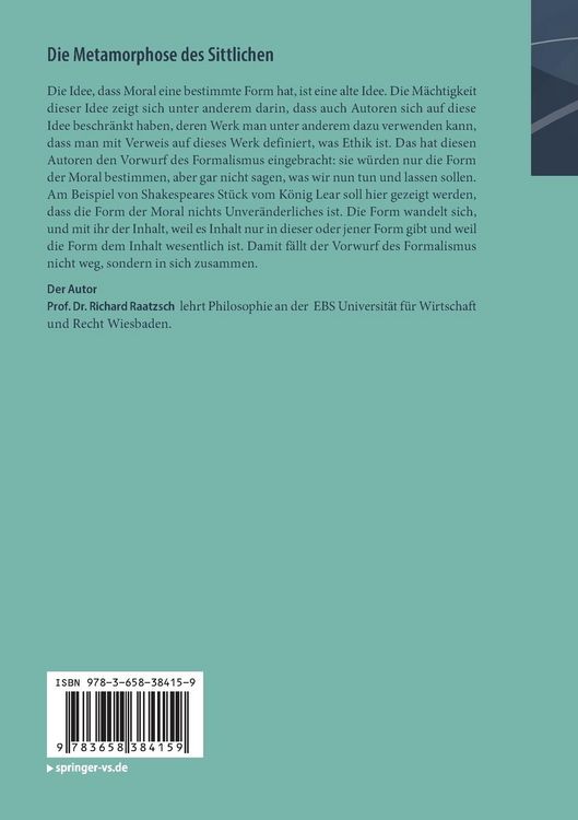 Produktbild: Die Metamorphose des Sittlichen