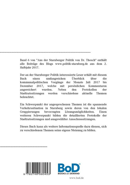 Produktbild: Aus der Starnberger Politik von Dr. Thosch