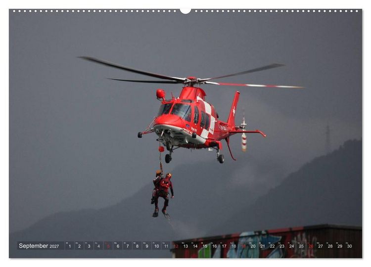 Produktbild: Helikopter in der Luft (hochwertiger Premium Wandkalender 2027 DIN A2 quer), Kunstdruck in Hochglanz