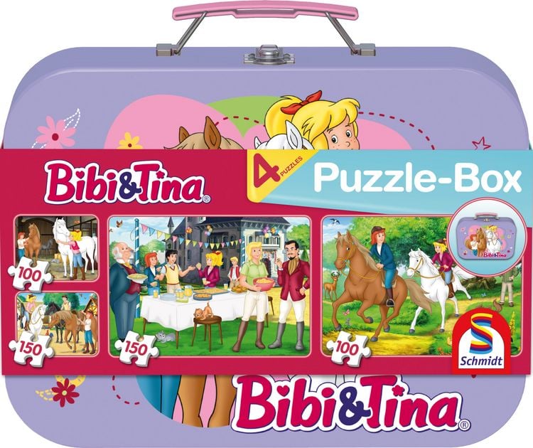 Produktbild: Bibi & Tina, Puzzle-Box, 2x100, 2x150 Teile im Metallkoffer