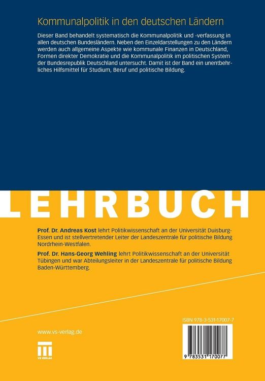 Produktbild: Kommunalpolitik in den deutschen L&auml;ndern