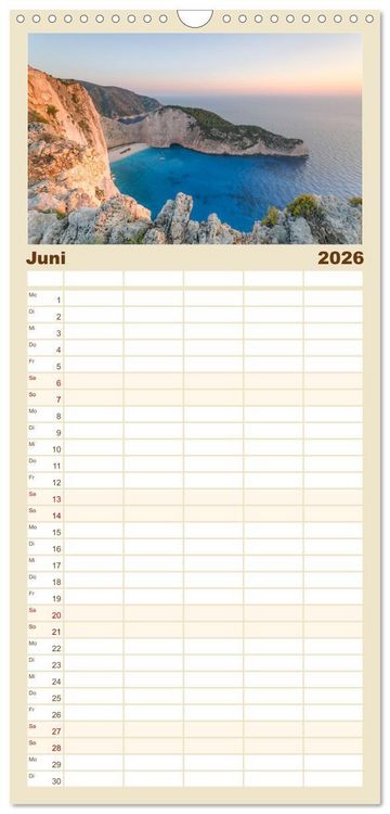 Produktbild: Familienplaner 2026 - Trauminseln - Matteo Colombo mit 5 Spalten (Wandkalender, 21 x 45 cm) CALVENDO