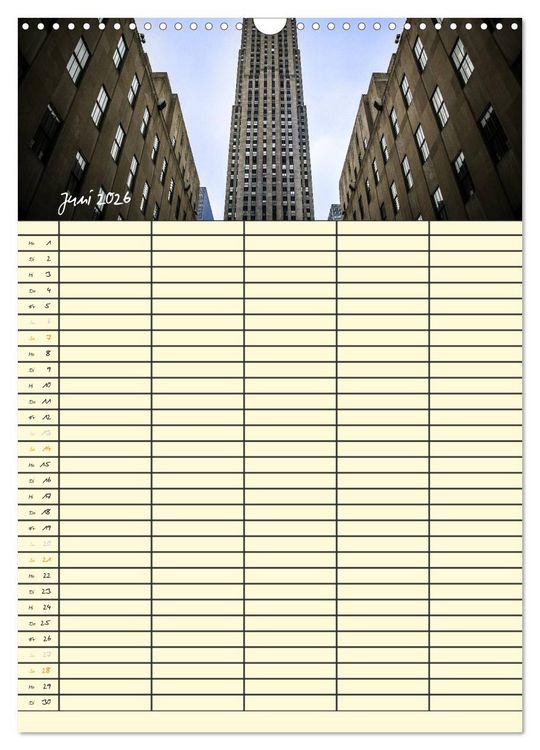 Produktbild: New York Familienplaner (Wandkalender 2026 DIN A3 hoch), CALVENDO Monatskalender