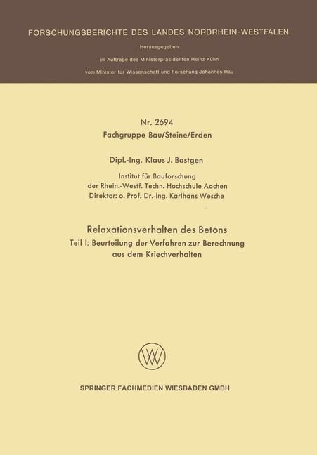 Produktbild: Relaxationsverhalten des Betons