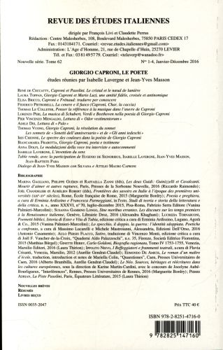 Produktbild: Revue des &eacute;tudes italiennes, n 62