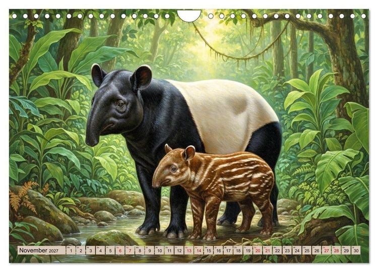 Produktbild: Asiens Tiere im Stil alter Naturstudien (Wandkalender 2027 DIN A4 quer), CALVENDO Monatskalender