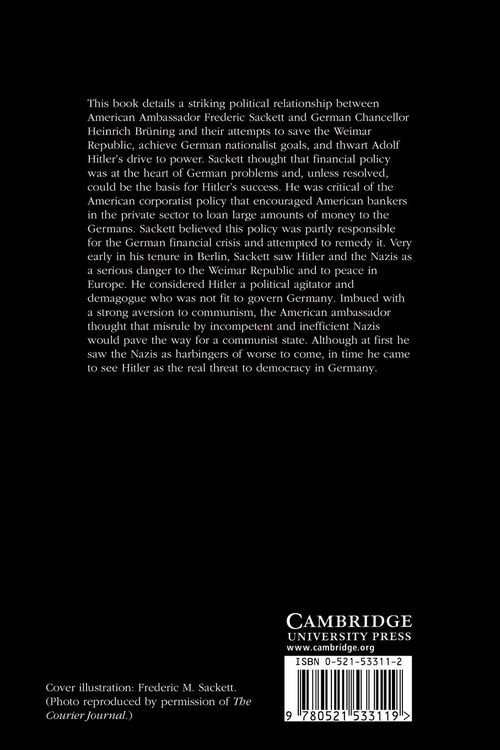 Produktbild: Ambassador Frederic Sackett and the Collapse of the Weimar Republic, 1930 1933