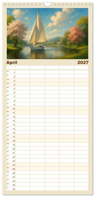 Produktbild: Familienplaner 2027 - Wind bewegt die Welt mit 5 Spalten (Wandkalender, 21 x 45 cm) CALVENDO