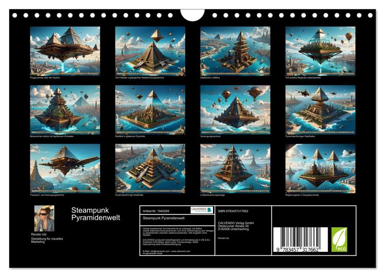 Produktbild: Steampunk Pyramidenwelt (Wandkalender 2026 DIN A4 quer), CALVENDO Monatskalender