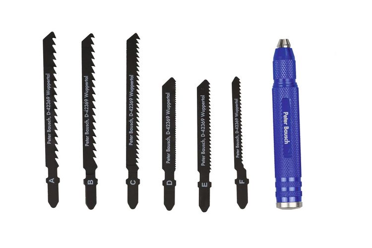 Produktbild: PEBARO M60 - Feilenset mit Alu-Handhalter, S&auml;gen-Set f&uuml;r weiche Materialien