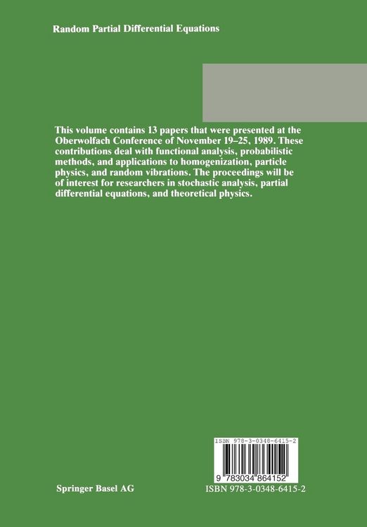Produktbild: Random Partial Differential Equations