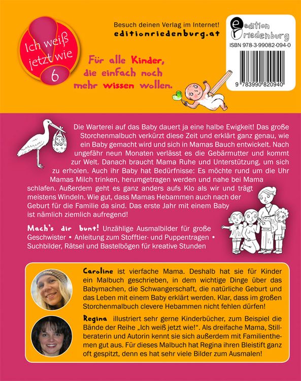 Produktbild: Das große Storchenmalbuch - Mach's dir bunt! Hebammenwissen für Kinder zum Thema Babys machen, kriegen, haben