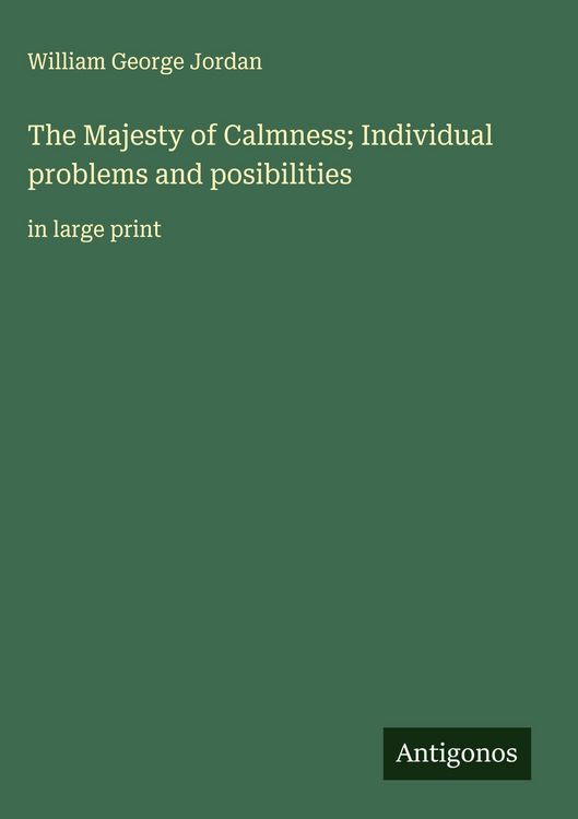 Produktbild: The Majesty of Calmness; Individual problems and posibilities