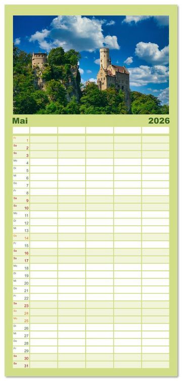 Produktbild: Familienplaner 2026 - Willkommen im L&auml;ndle mit 5 Spalten (Wandkalender, 21 x 45 cm) CALVENDO