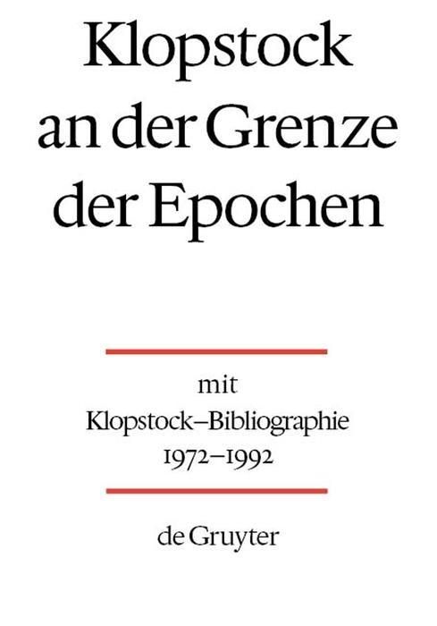 Produktbild: Klopstock an der Grenze der Epochen