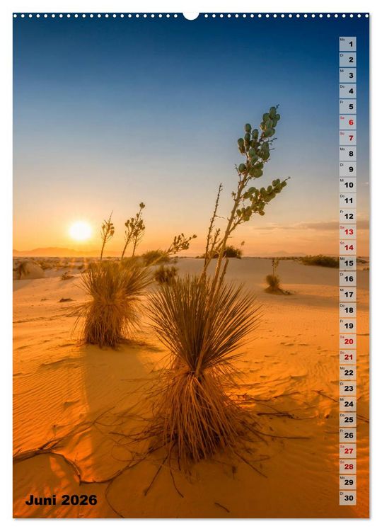Produktbild: WHITE SANDS NATIONAL MONUMENT W&uuml;stenimpressionen (hochwertiger Premium Wandkalender 2026 DIN A2 hoch), Kunstdruck in Hochglanz