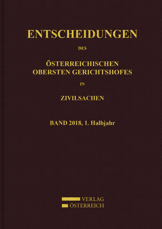 Produktbild: Entscheidungen des Obersten Gerichtshofes in Zivilsachen